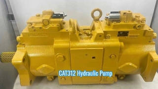 CAT312 hydraulische pomp testen vóór verzending